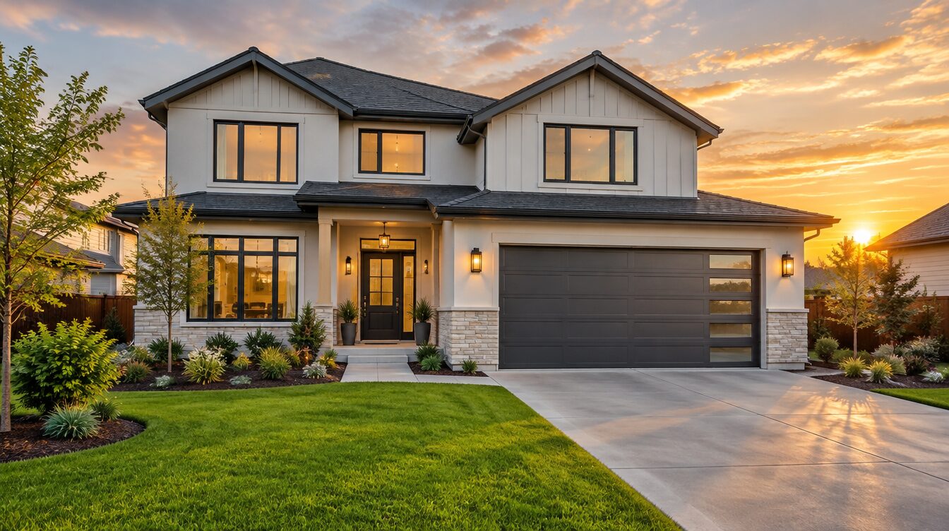 Beautiful home with a premium garage door